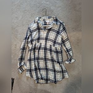 Isabel Maternity Plaid Long Sleeve Tunic